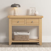 WINDSOR 2 DRAWER CONSOLE TABLE - NATURAL OAK (WBF)