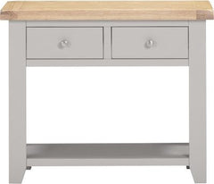 WINDSOR 2 DRAWER CONSOLE TABLE - PEBBLE GREY/OAK (WBF)