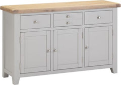 WINDSOR 3 DOOR 3 DRAWER SIDEBOARD - PEBBLE GREY/OAK (WBF)