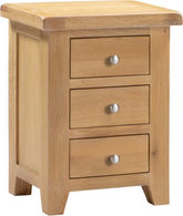Windsor 3 Drawer Bedside – Natural Oak Compact Storage (WBF)