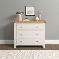 WINDSOR 3 DRAWER CHEST - IVORY/OAK (WBF)
