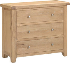 Windsor 3 Drawer Chest – Natural Oak with Smooth Glide Drawers (WBF)