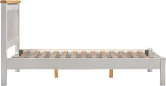 Windsor 4'6" Low End Bed – Pebble Grey with Oak Top (WBF)