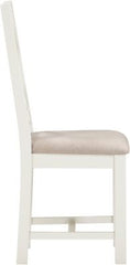 Two Windsor Cross Back Dining Chairs – Ivory Fabric Upholstered Seat (WBF)