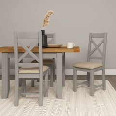 WINDSOR EXTENDING DINING TABLE - PEBBLE GREY/OAK (WBF)