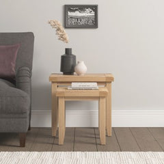 Windsor Nest of 2 Tables – Natural Oak Compact Design (WBF)