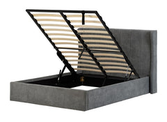Amelia Plus Dark Grey Fabric Bed - open