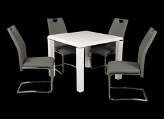 Clarus Table With Grey Claren Dining Chairs
