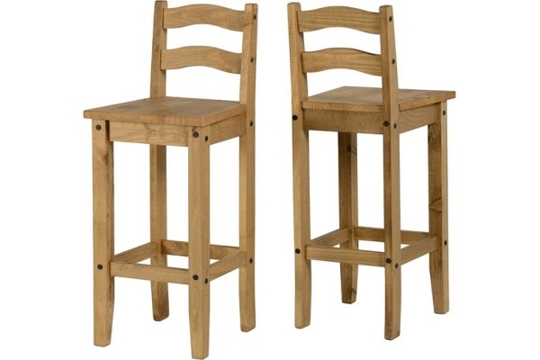 Two Corona Pine Bar Chairs