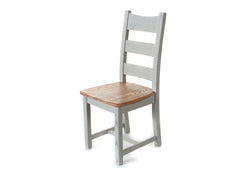 Danube Grey & Oak Solid Seat Chair