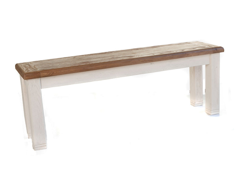 Danube Large White & Oak Bench