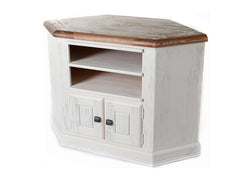 Danube White & Oak Corner TV Stand
