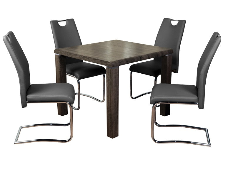Encore Charcoal Oak Table W/Claren Grey Chairs