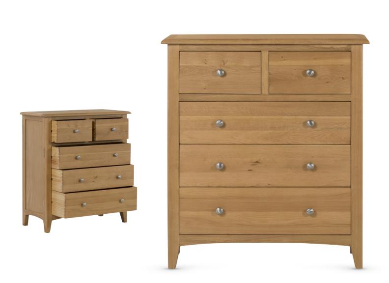 Kilkenny Oak 2+3 Chest Of Drawers