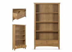 Kilkenny Oak Tall Bookcase W/Drawers
