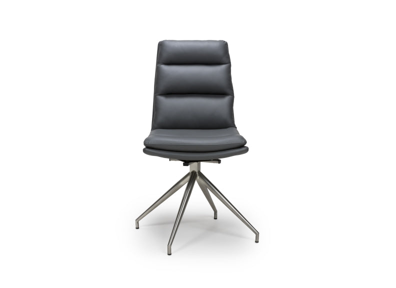 Nobo Grey Chair - polished metal