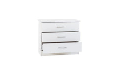 Nevada White Three Drawer Chest