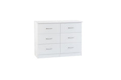 Nevada White Six Drawer Chest
