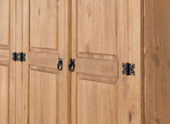 Corona Pine Four Door Wardrobe - detail