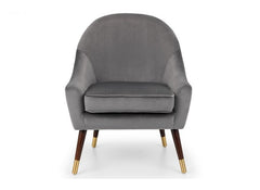 Elliot Grey Velvet Armchair - front