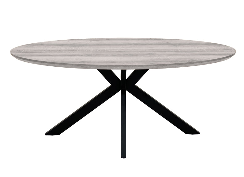 Manhattan Grey Wood Large Oval Table