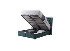 Mayfair Green Storage Bed - open