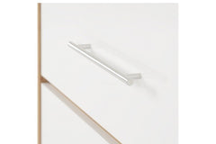 Seville White Five Drawer Chest - detail