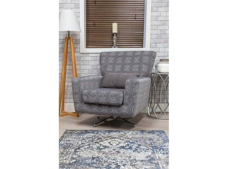 Poppy Grey Swivel Chair - room