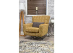 Poppy Ochre Swivel Chair - room