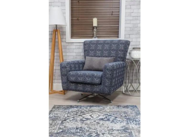 Poppy Blue Swivel Chair - room