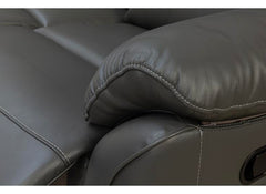 Pandora Half-Leather Six Piece Modular Corner Sofa – Luxury Corner Sofa In Dark Grey W/Drinks & Charging Console