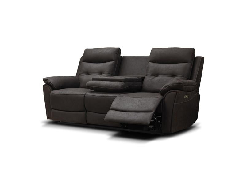 Skye Charcoal Electric Reclining Sofa Group – Contemporary Living Room Fabric Sofa Collection