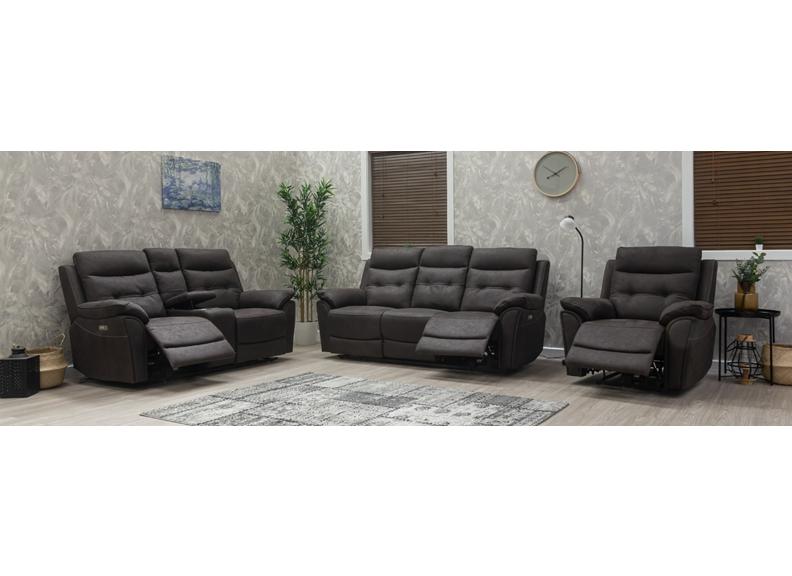 Skye Charcoal Electric Reclining Armchair – Contemporary Living Room Fabric Armchair