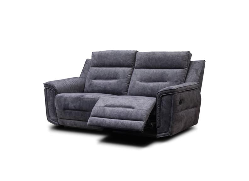 Branson Grey Fabric Reclining 2RR Sofa with Optional Charging & Drinks Console – Modern Comfort Lounge Seating
