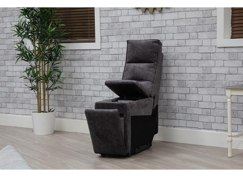 Branson Grey Fabric Reclining 2.5 RR Sofa with Optional Charging & Drinks Console – Modern Comfort Lounge Seating