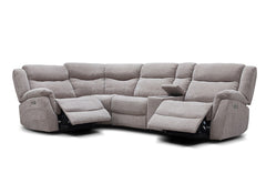 Lorenzo Fabric Powered Corner Sofa with Pocket Sprung Seating, USB Ports & Drinks Console – Champagne