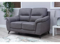 Abbie Fabric 3+2 Seat Sofa Group With Contrast Stitch Upholstery – Modern Compact Sofa in Grey
