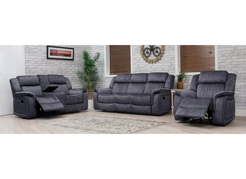 Gresham Grey Fabric Reclining Armchair – Modern Comfort Living Room Armchair In Dark Grey