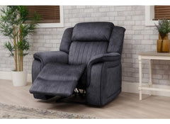 Gresham Grey Fabric Reclining Armchair – Modern Comfort Living Room Armchair In Dark Grey