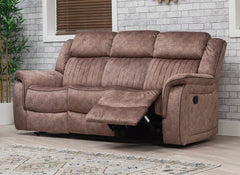 Gresham Grey Fabric Three Seat Sofa with Drop Down Tray – Modern Comfort Living Room Couch In Sand