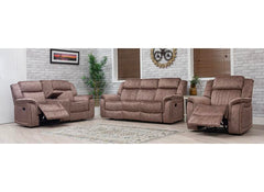 Gresham Sand Fabric Reclining Armchair – Modern Comfort Living Room Armchair In Sand Brown