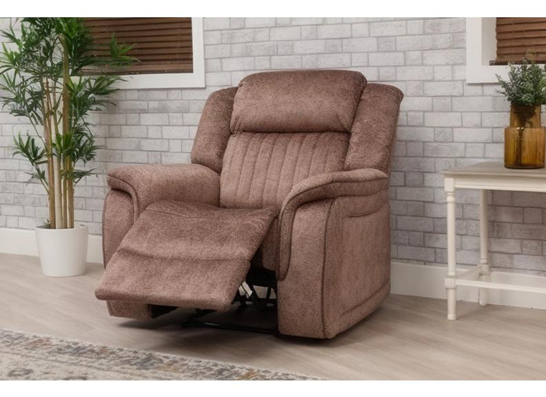 Gresham Sand Fabric Reclining Armchair – Modern Comfort Living Room Armchair In Sand Brown