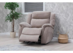 Lorenza Fabric Powered Reclining Armchair With Pocket Sprung Seating – Champagne