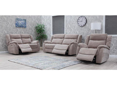 Lorenza Fabric Powered Reclining Armchair With Pocket Sprung Seating – Champagne