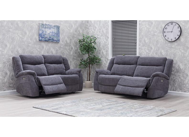 Lorenza Fabric Powered 2.5 Seat Sofa with Pocket Sprung Seating – Dark Grey