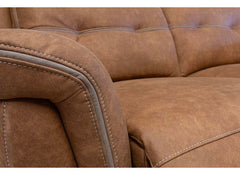 Pachino Fabric Powered Reclining Armchair with Pocket Sprung Seating & USB Ports – Saddle Brown