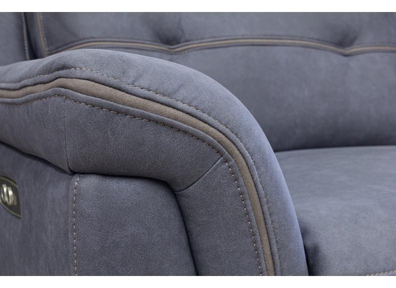 Pachino Fabric Powered Reclining Armchair with Pocket Sprung Seating & USB Ports – Slate Blue