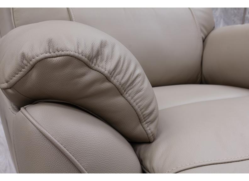 Pandora Half-Leather Manual Reclining Two Seat Sofa – Luxury Manual Recliner Sofa In Bisque