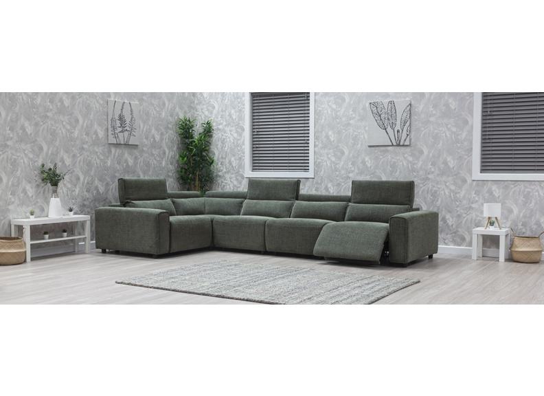 Tempo Green Fabric Modular Corner Sofa – Modern Corner Lounge Suite