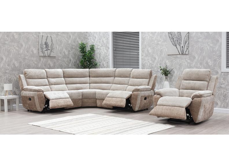 Durban Fabric Modular Sectional Sofas with Dual-Tone Upholstery & Optional Power Recline & Console